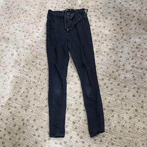 Hollister Black Skinny Jeans with Ripped Details